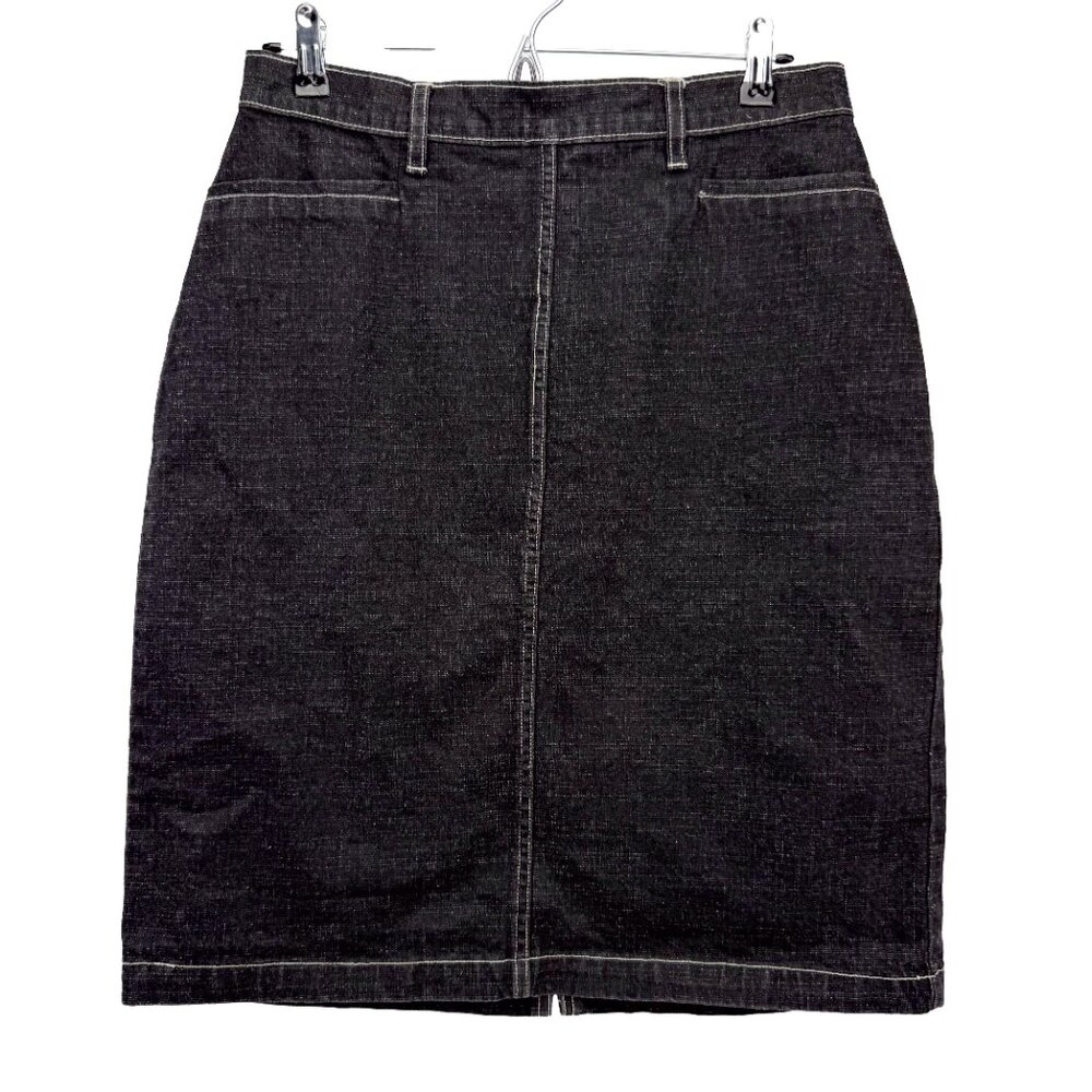 FRENCH DRESSING JEANSWEAR PARIS Charcoal Black Denim Knee-Lenght Pencil Skirt 8P - Picture 5 of 5